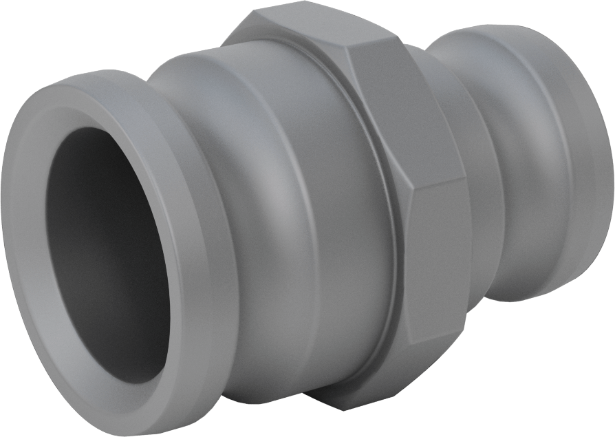 Eloksallı Alüminyum Kam ve Yivli Hortum Bağlantısı, Boyut 2-1/2 x 2, Plug-Plug Redüktörü