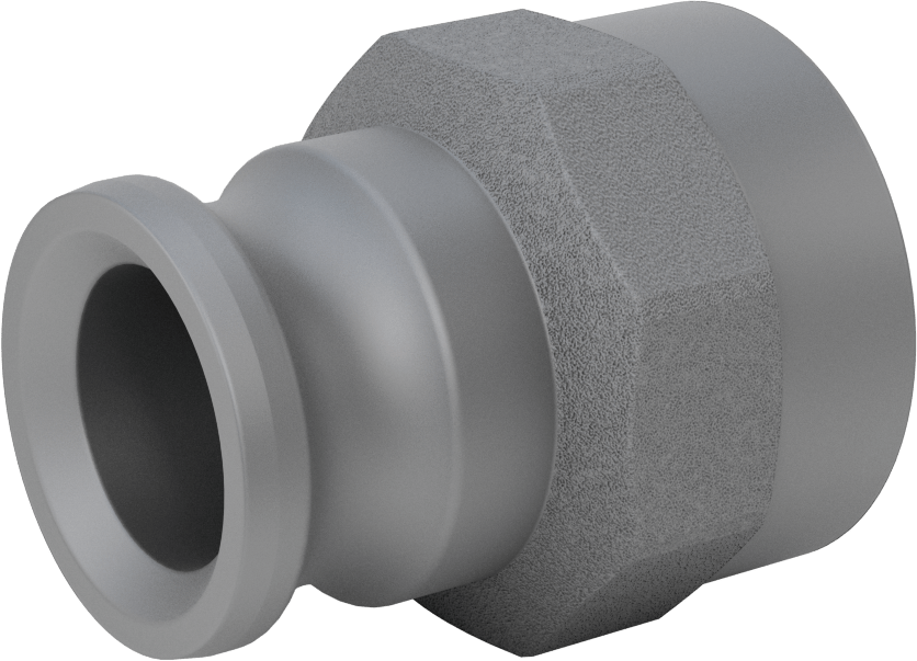 Eloksallı Alüminyum Kam ve Yivli Hortum Bağlantısı, 1-1/2 boyut, Plug, 2 NPT Dişi Uç
