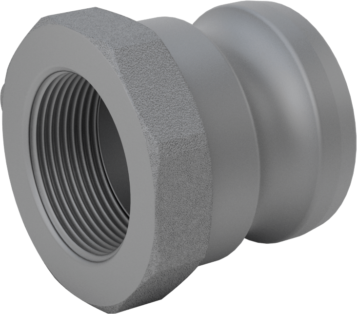 Eloksallı Alüminyum Kam ve Yivli Hortum Bağlantısı, 2 Numaralı, Plug, 1-1/2 NPT Dişi Uç