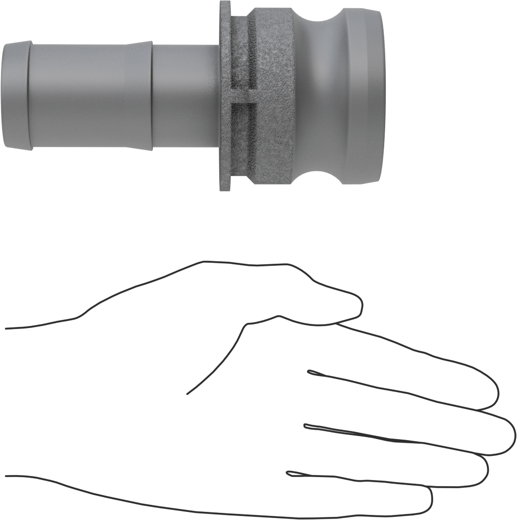 Eloksallı Alüminyum Kam ve Yivli Hortum Bağlantısı, 2 Numaralı, Plug, 1-1/2" Hortum İç Çapı