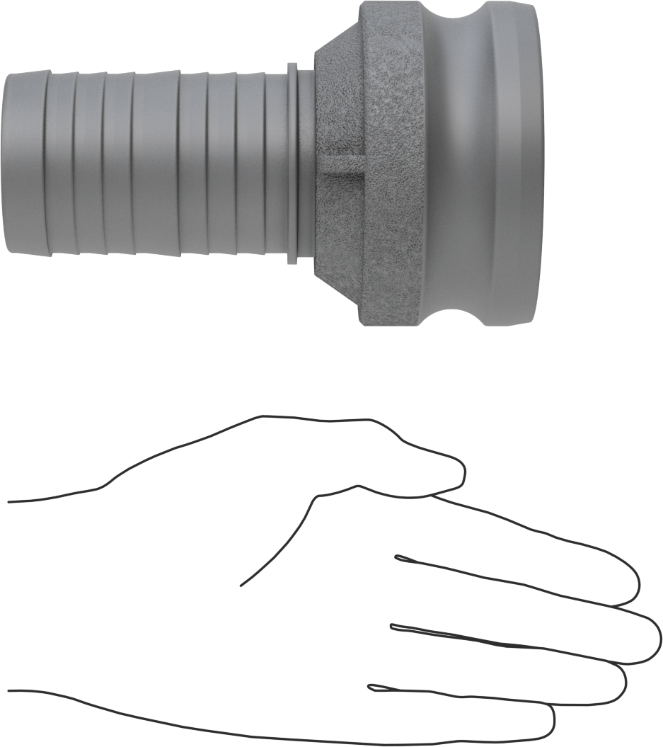 Eloksallı Alüminyum Kam ve Yivli Hortum Bağlantısı, 3 Boy, Plug, 2 inç Hortum İç Çapı