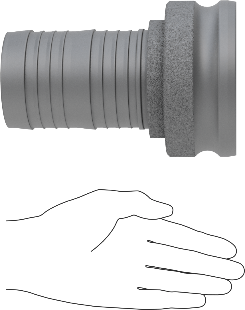 Eloksallı Alüminyum Kam ve Yivli Hortum Bağlantısı, 4 Boyut, Plug, 3" Hortum İç Çapı