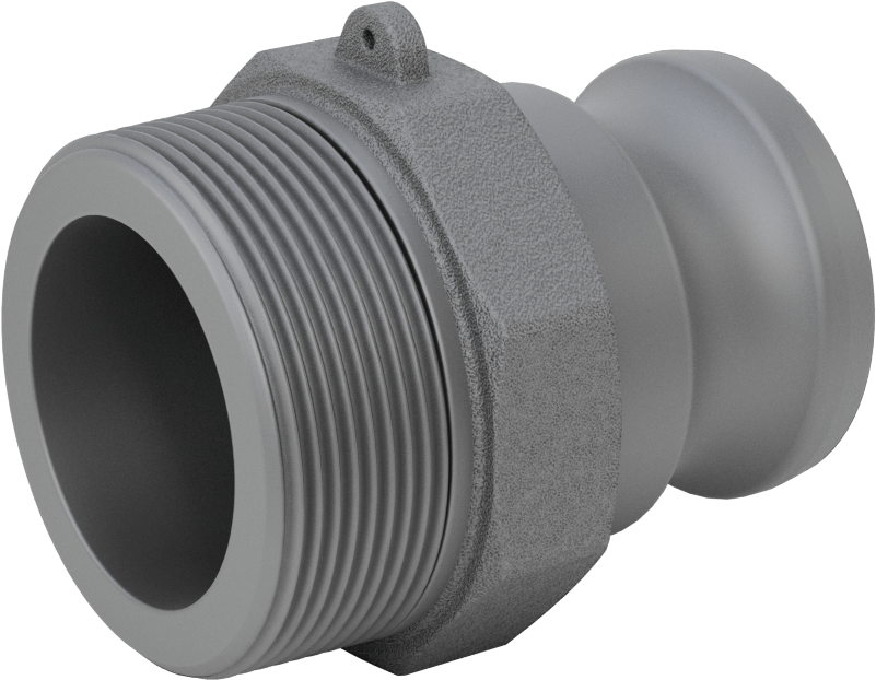 Eloksallı Alüminyum Kam ve Yivli Hortum Bağlantısı, 1-1/2 boyut, Plug, 2 NPT Erkek Uç