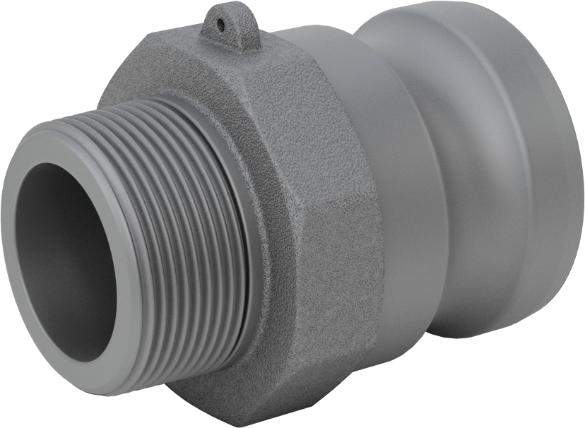 Eloksallı Alüminyum Kam ve Yivli Hortum Bağlantısı, 2 Numaralı, Plug, 1-1/2 NPT Erkek Uç