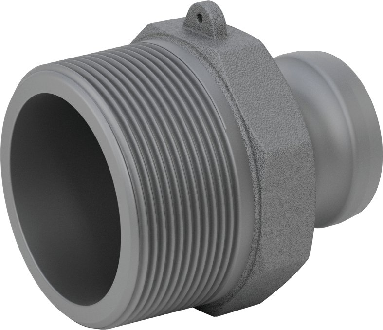 Eloksallı Alüminyum Kam ve Yivli Hortum Bağlantısı, 2 Numaralı, Plug, 3 NPT Erkek Uç