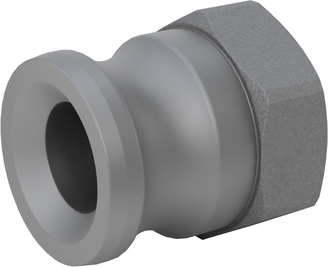 Eloksallı Alüminyum Kam ve Yivli Hortum Bağlantısı, Plug, 3/4 Kaplin Boyutu, 1/2 NPT Dişi Uç