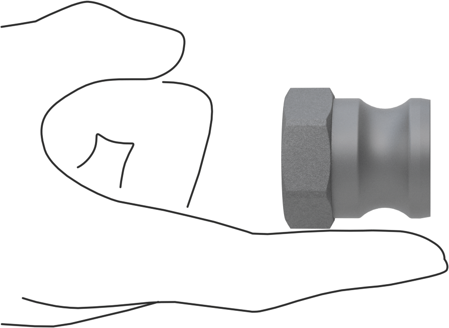 Eloksallı Alüminyum Kam ve Yivli Hortum Bağlantısı, Plug, 3/4 Kaplin Boyutu, 1/2 NPT Dişi Uç
