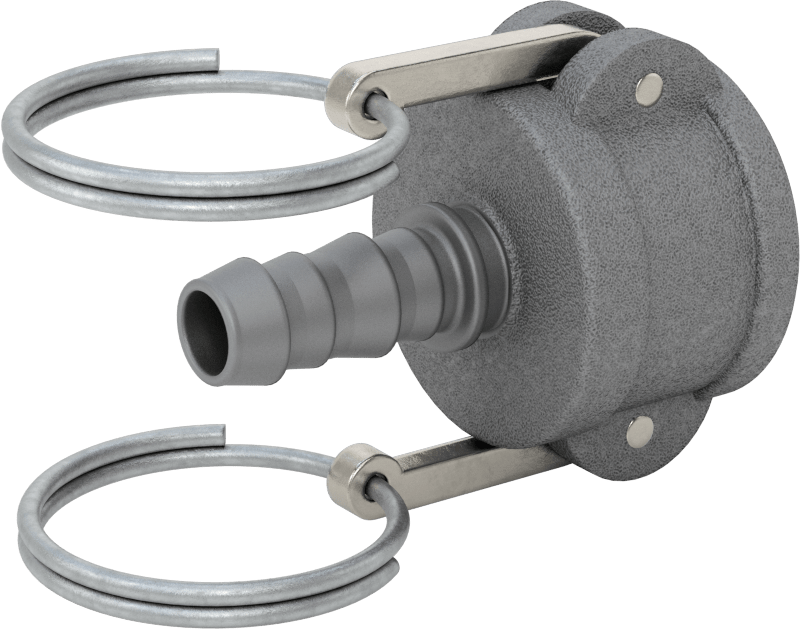Eloksallı Alüminyum Kam ve Yivli Hortum Bağlantısı, Soket, 3/4 Boyutlu, Kilitlenmeyen Kollu, 1/2" Hortum İç Çapı için