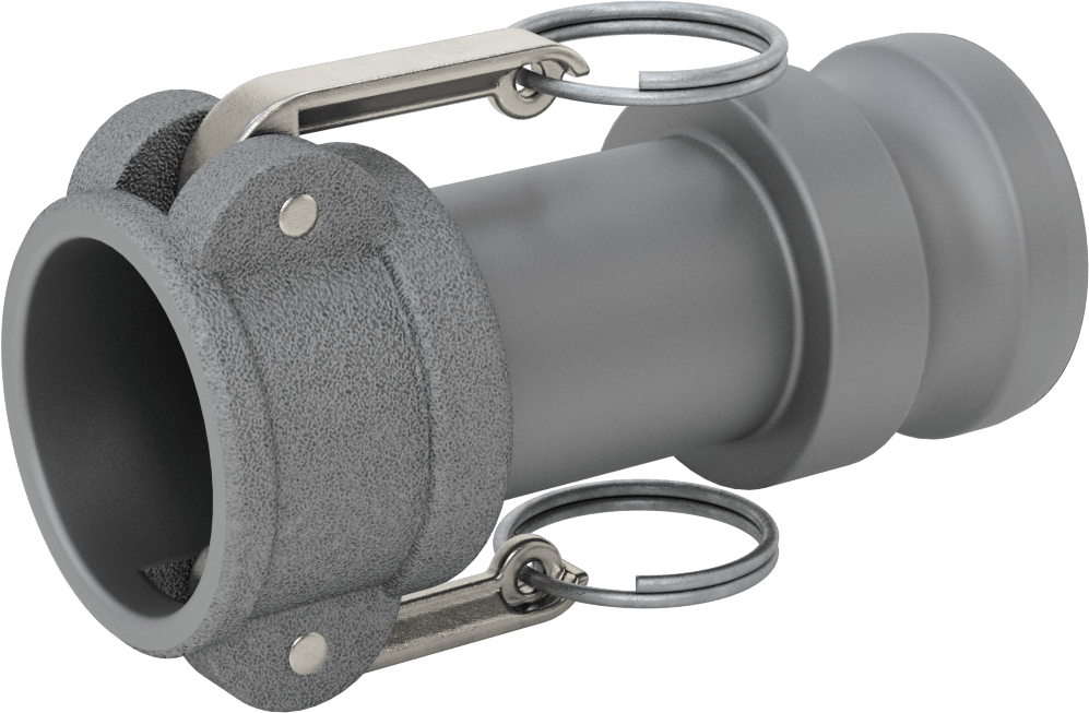 Eloksallı Alüminyum Kam ve Yivli Hortum Bağlantısı, 2 Numaralı, Plug x Boyut 1-1/2, Soket