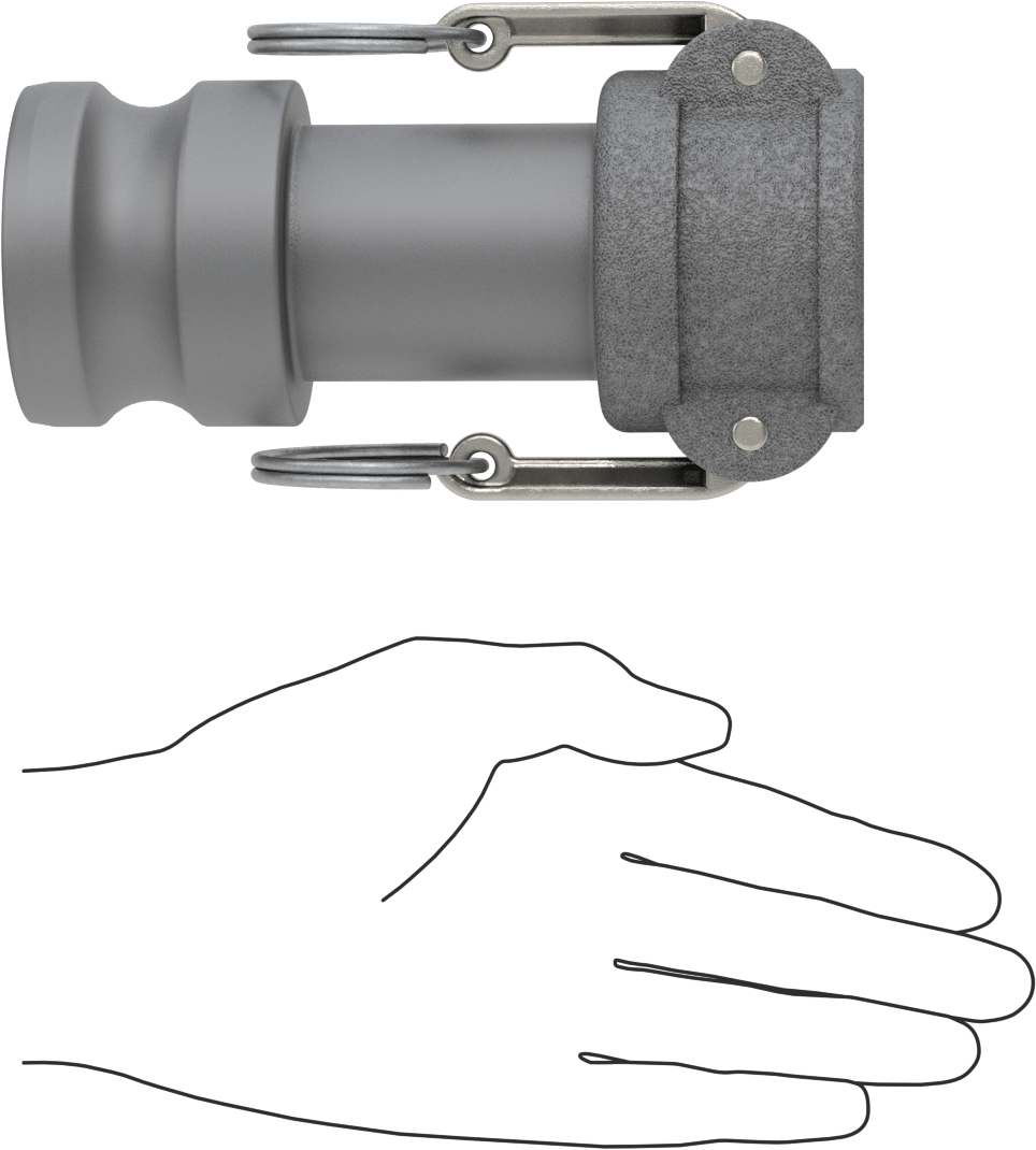 Eloksallı Alüminyum Kam ve Yivli Hortum Bağlantısı, 2 Numaralı, Plug x Boyut 1-1/2, Soket