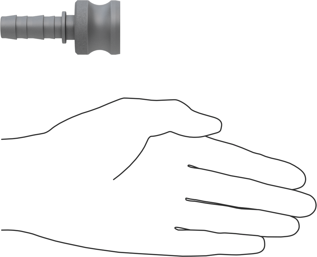 Eloksallı Alüminyum Kam ve Yivli Hortum Bağlantısı, 3/4 Boyut, Düz Plug, 1/2" Hortum İç Çapı için