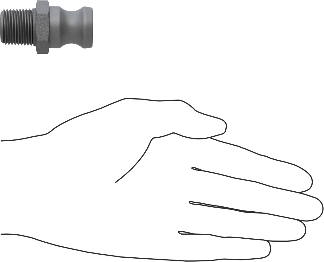 Eloksallı Alüminyum Kam ve Yivli Hortum Bağlantısı, 1/2 numaralı, Plug, 1/2 NPT Erkek Uç