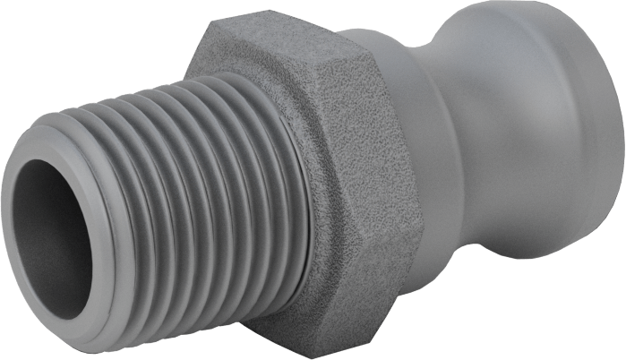 Eloksallı Alüminyum Kam ve Yivli Hortum Bağlantısı, 1/2 numaralı, Plug, 1/2 NPT Erkek Uç