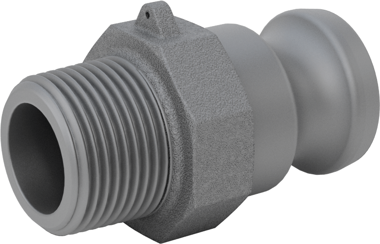 Eloksallı Alüminyum Kam ve Yivli Hortum Bağlantısı, Boyut 1, Plug, 1 NPT Erkek Uç
