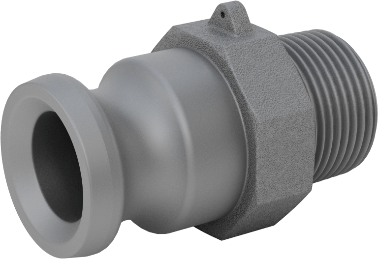 Eloksallı Alüminyum Kam ve Yivli Hortum Bağlantısı, Boyut 1, Plug, 1 NPT Erkek Uç