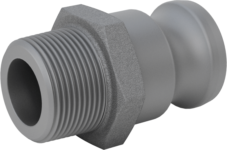 Eloksallı Alüminyum Kam ve Yivli Hortum Bağlantısı, 1-1/4 Boyut, Plug, 1-1/4 NPT Erkek Uç