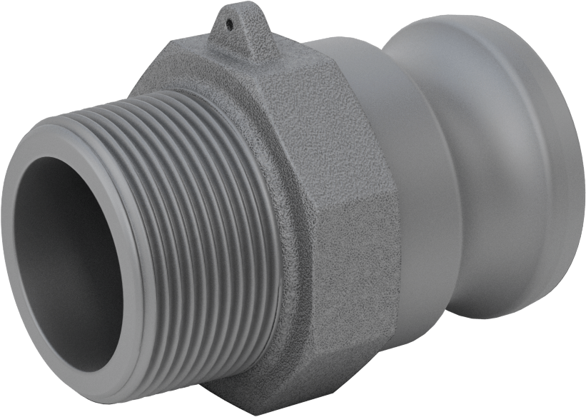 Eloksallı Alüminyum Kam ve Yivli Hortum Bağlantısı, 1-1/2 boyut, Plug, 1-1/2 NPT Erkek Uç