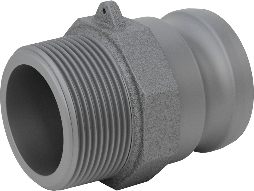 Eloksallı Alüminyum Kam ve Yivli Hortum Bağlantısı, Boyut 2-1/2, Plug, 2-1/2 NPT Erkek Uç