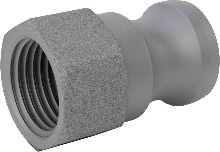 Eloksallı Alüminyum Kam ve Yivli Hortum Bağlantısı, 1/2 numaralı, Plug, 1/2 NPT Dişi Uç