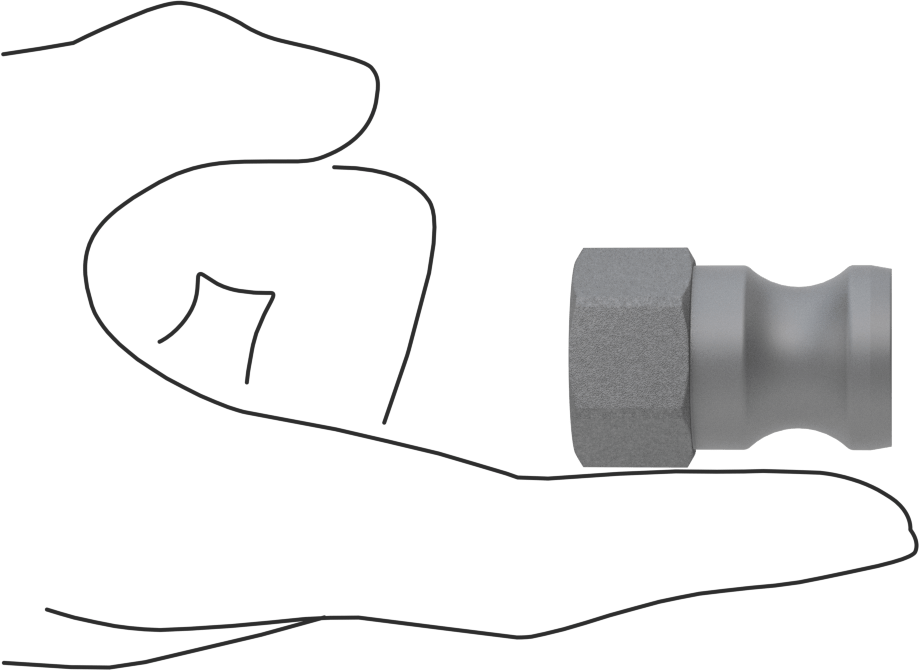 Eloksallı Alüminyum Kam ve Yivli Hortum Bağlantısı, 1/2 numaralı, Plug, 1/2 NPT Dişi Uç