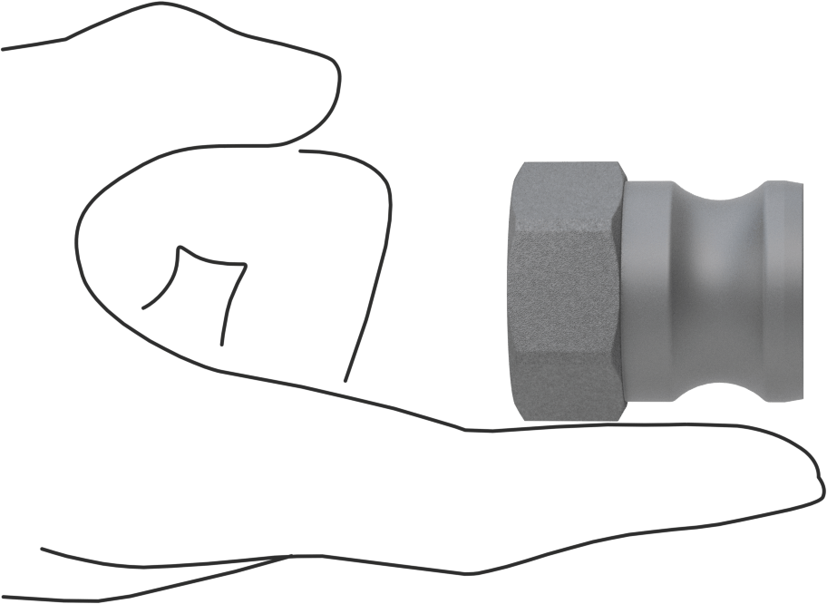 Eloksallı Alüminyum Kam ve Yivli Hortum Bağlantısı, Boyut 3/4, Plug, 3/4 NPT Dişi Uç