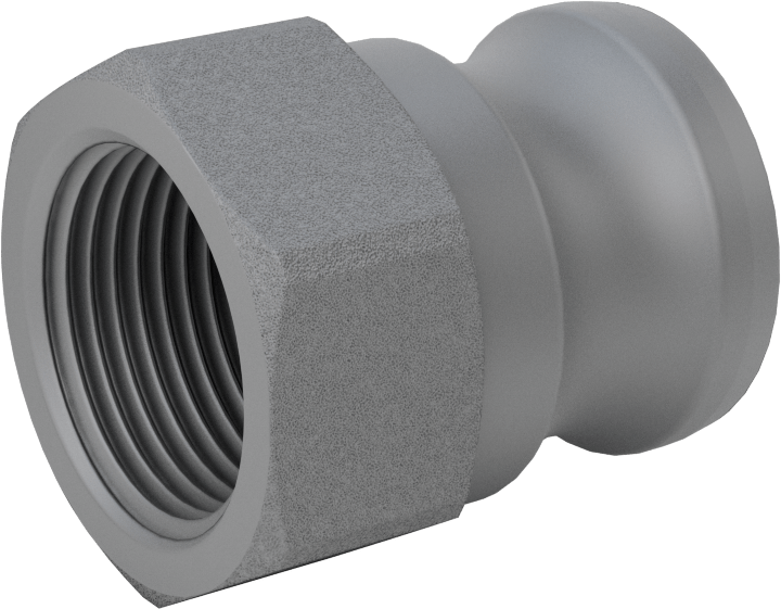 Eloksallı Alüminyum Kam ve Yivli Hortum Bağlantısı, Boyut 3/4, Plug, 3/4 NPT Dişi Uç
