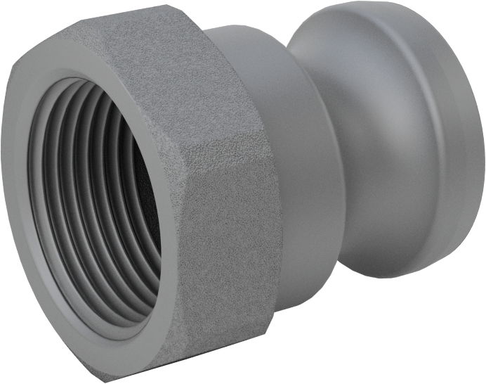 Eloksallı Alüminyum Kam ve Yivli Hortum Bağlantısı, Boyut 1, Plug, 1 NPT Dişi Uç