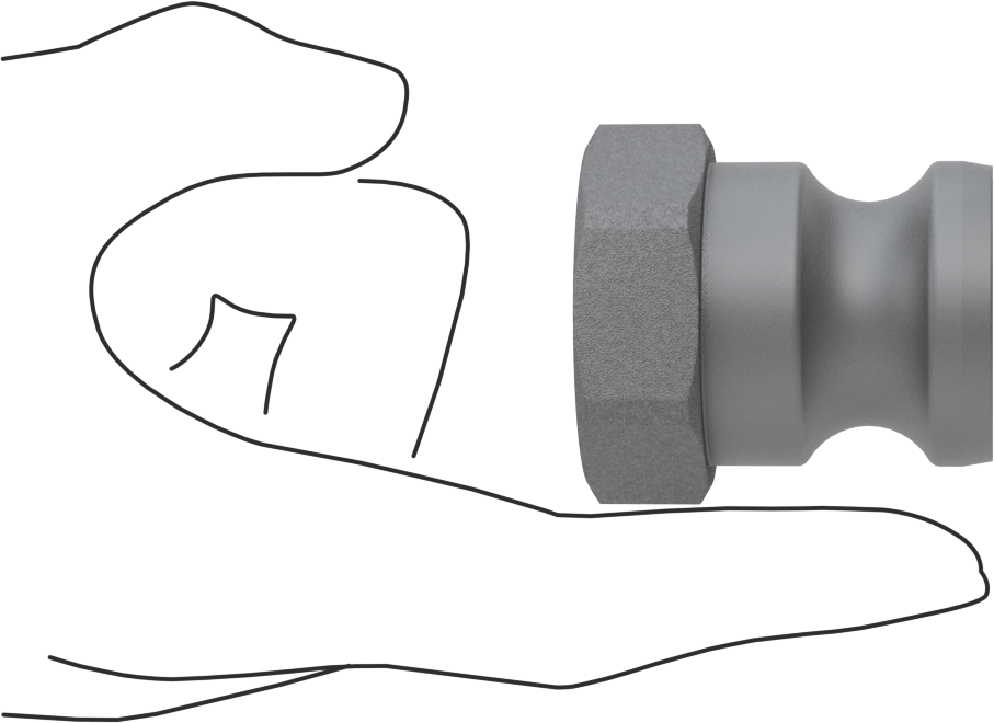 Eloksallı Alüminyum Kam ve Yivli Hortum Bağlantısı, Boyut 1, Plug, 1 NPT Dişi Uç