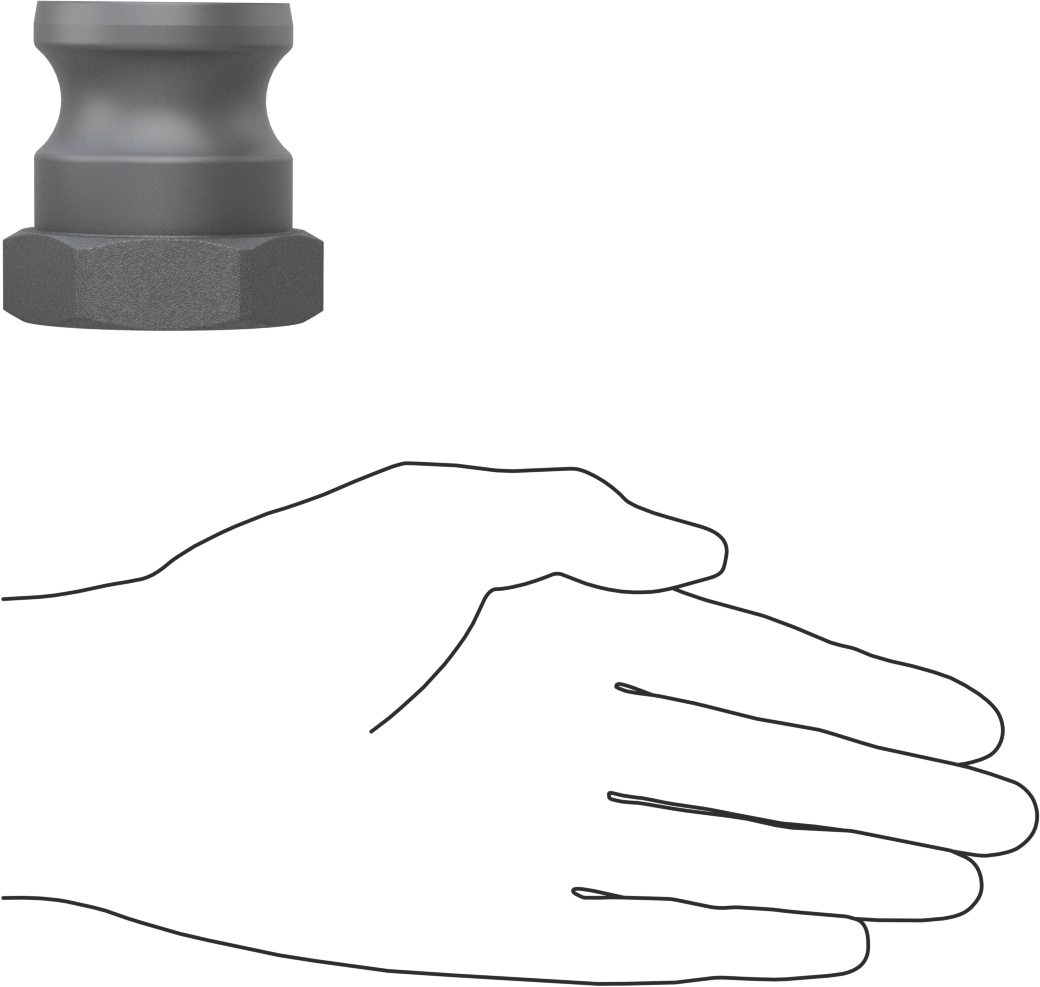 Eloksallı Alüminyum Kam ve Yivli Hortum Bağlantısı, 1-1/4 Boyut, Plug, 1-1/4 NPT Dişi Uç