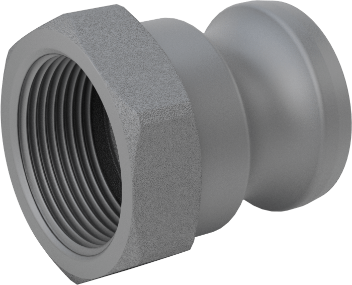 Eloksallı Alüminyum Kam ve Yivli Hortum Bağlantısı, 1-1/4 Boyut, Plug, 1-1/4 NPT Dişi Uç