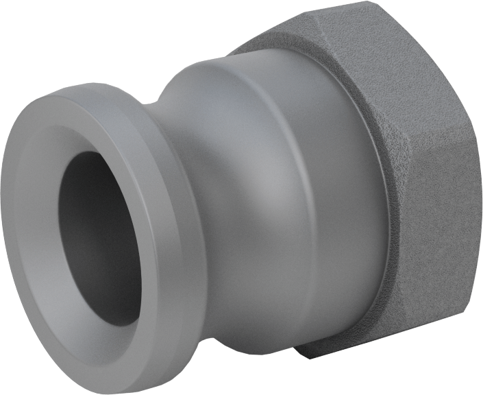 Eloksallı Alüminyum Kam ve Yivli Hortum Bağlantısı, 1-1/4 Boyut, Plug, 1-1/4 NPT Dişi Uç