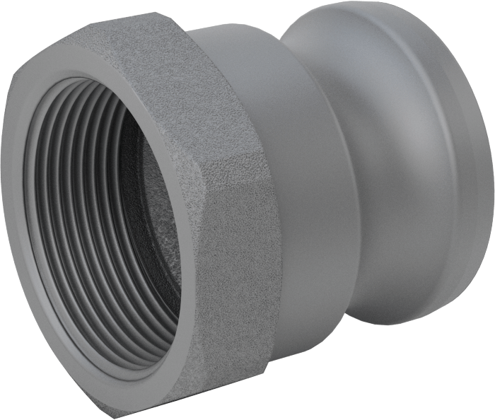 Eloksallı Alüminyum Kam ve Yivli Hortum Bağlantısı, 1-1/2 boyut, Plug, 1-1/2 NPT Dişi Uç