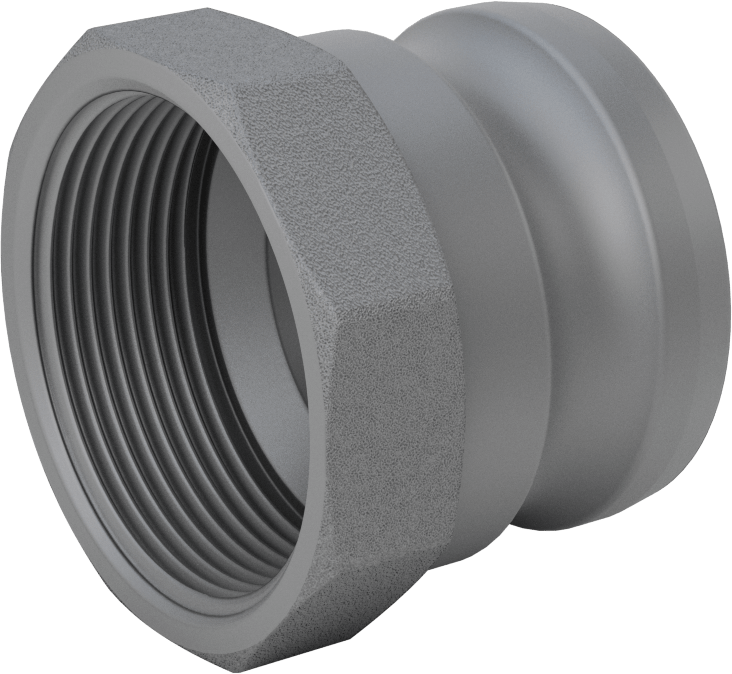 Eloksallı Alüminyum Kam ve Yivli Hortum Bağlantısı, Boyut 2-1/2, Plug, 2-1/2 NPT Dişi Uç