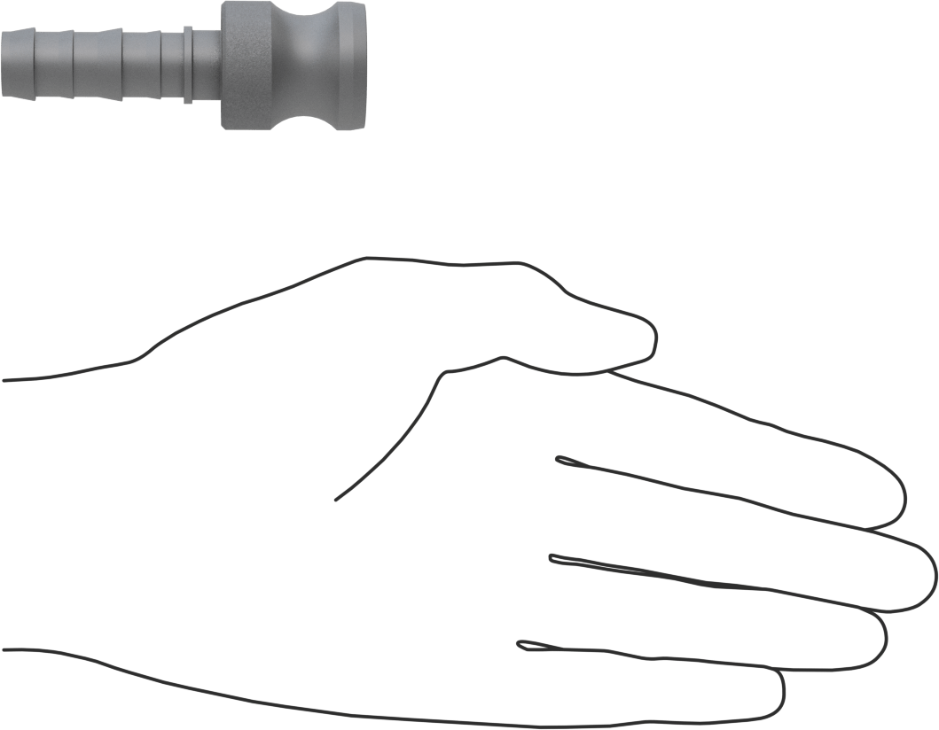Eloksallı Alüminyum Kam ve Yivli Hortum Bağlantısı, 1/2 numaralı, Plug, 1/2" Hortum İç Çapı