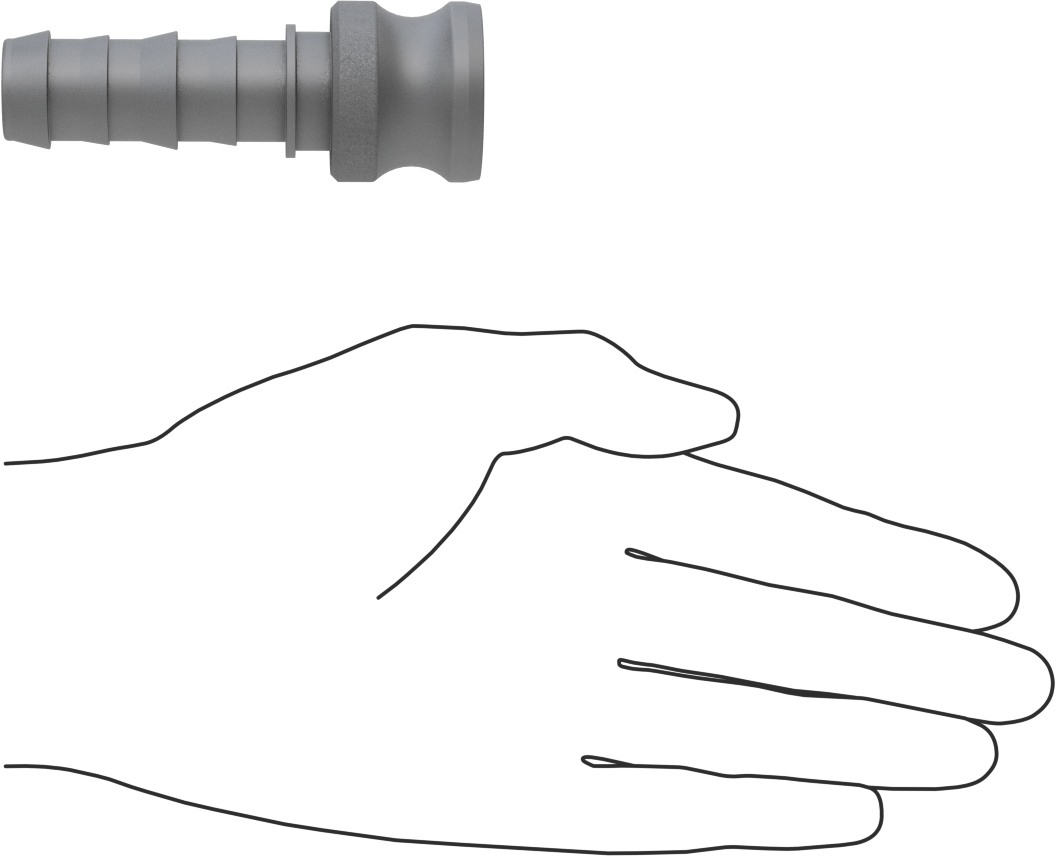 Eloksallı Alüminyum Kam ve Yivli Hortum Bağlantısı, Boyut 3/4, Plug, 3/4" Hortum İç Çapı
