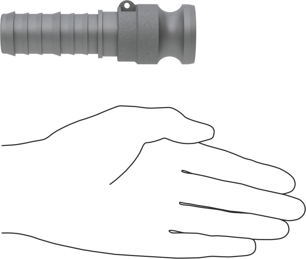 Eloksallı Alüminyum Kam ve Yivli Hortum Bağlantısı, Boyut 1, Plug, 1" Hortum İç Çapı
