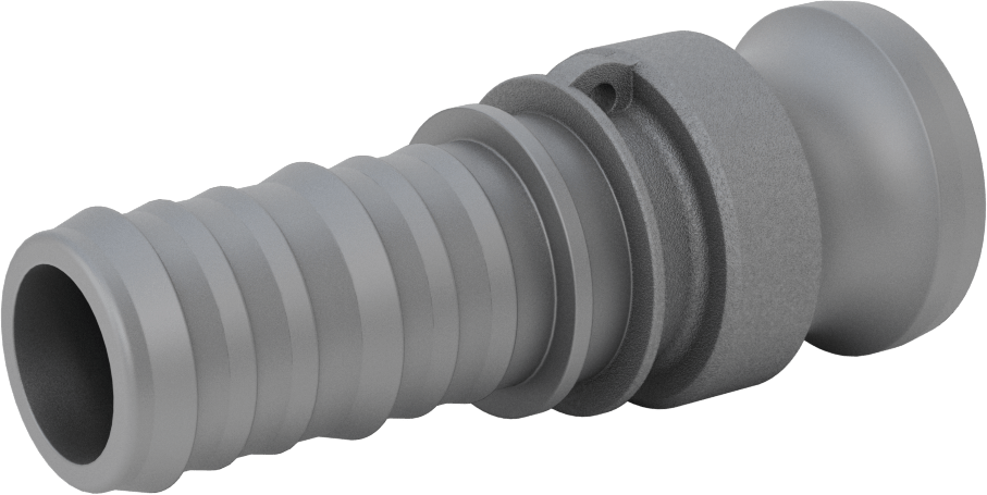 Eloksallı Alüminyum Kam ve Yivli Hortum Bağlantısı, 1-1/4 Boyut, Plug, 1-1/4" Hortum İç Çapı