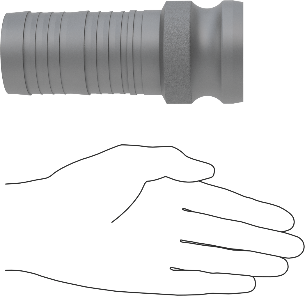 Eloksallı Alüminyum Kam ve Yivli Hortum Bağlantısı, 2 Numaralı, Plug, 2 inç Hortum İç Çapı