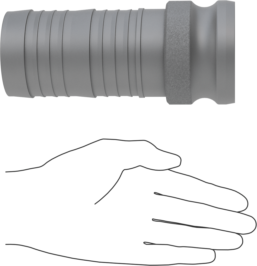 Eloksallı Alüminyum Kam ve Yivli Hortum Bağlantısı, Boyut 2-1/2, Plug, 2-1/2" Hortum İç Çapı