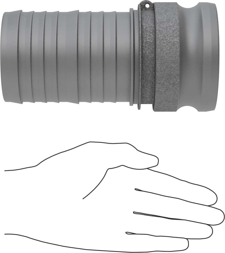 Eloksallı Alüminyum Kam ve Yivli Hortum Bağlantısı, 3 Boy, Plug, 3" Hortum İç Çapı