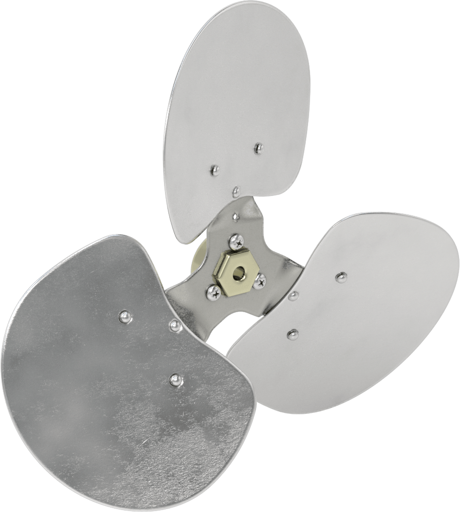 Alüminyum Fan Kanadı, 5/16" Çaplı Yuvarlak Mil için, 12" Bıçak Çapı, 3 Bıçak