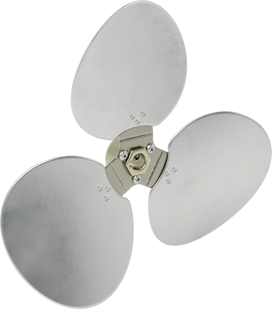 Alüminyum Fan Kanadı, 5/8" Çaplı Yivli Mil için, 12" Bıçak Çapı, 3 Bıçak