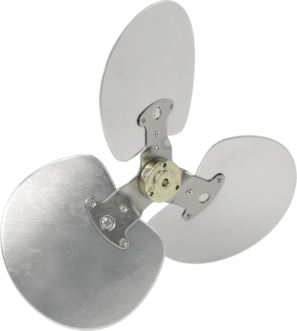 Alüminyum Fan Kanadı, 5/16" Çaplı Yuvarlak Mil için, 14" Bıçak Çapı, 3 Bıçak