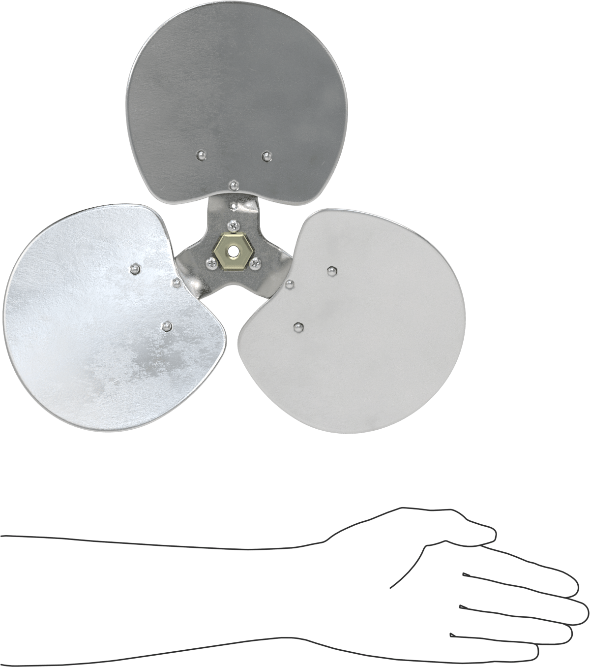 Alüminyum Fan Kanadı, 5/16" Çaplı Yuvarlak Mil için, 14" Bıçak Çapı, 3 Bıçak