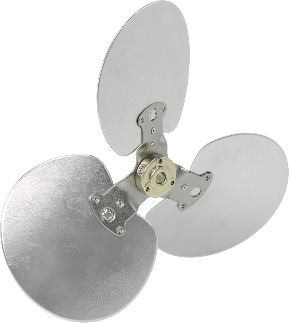 Alüminyum Fan Kanadı, 1/2" Çaplı Yuvarlak Mil için, 14" Bıçak Çapı, 3 Bıçak