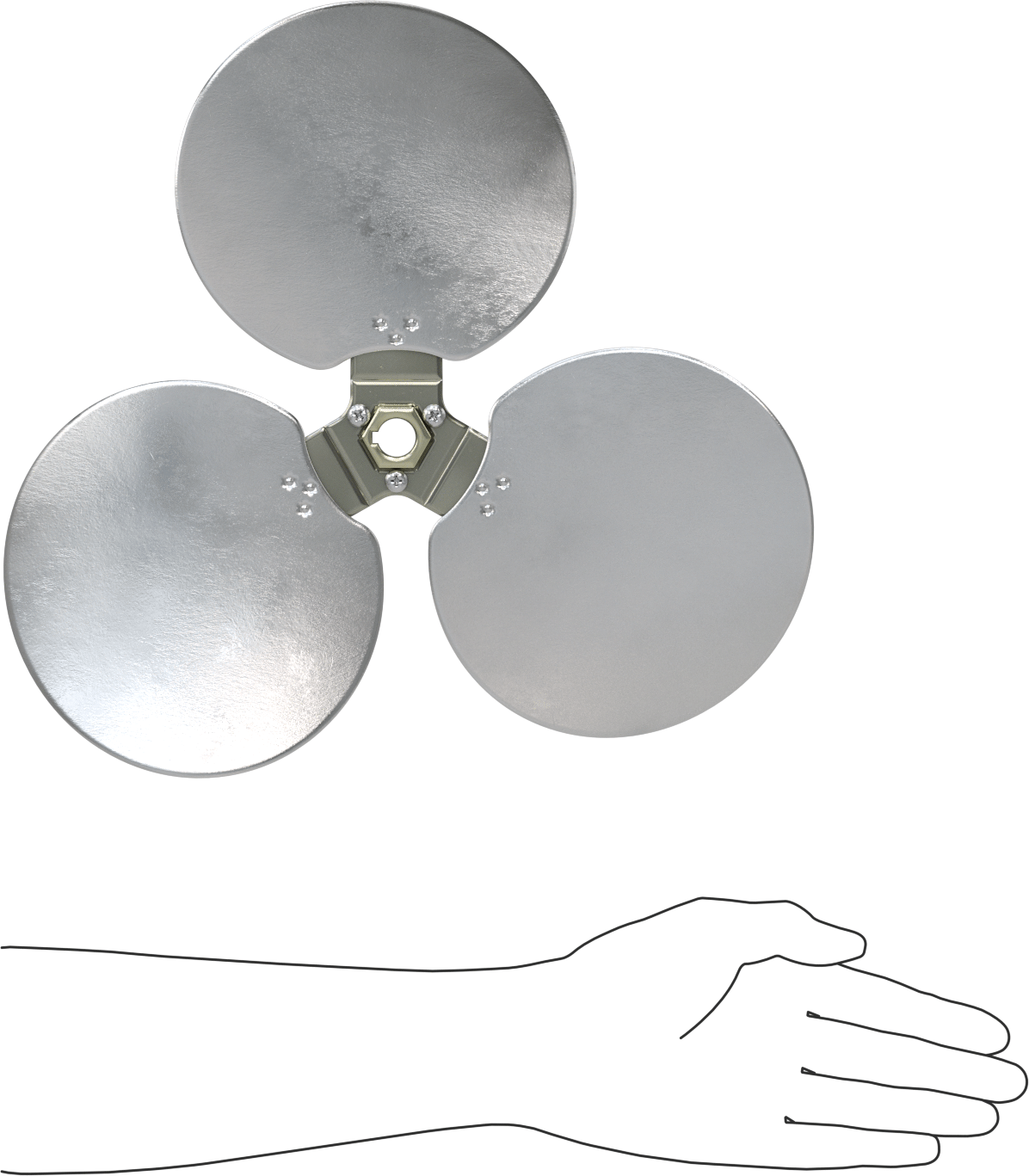 Alüminyum Fan Kanadı, 5/8" Çaplı Yivli Mil için, 14" Bıçak Çapı, 3 Bıçak