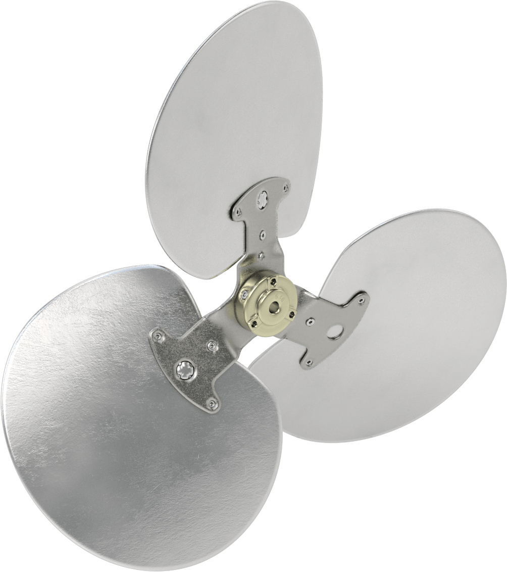 Alüminyum Fan Kanadı, 5/16" Çaplı Yuvarlak Mil için, 16" Bıçak Çapı, 3 Bıçak