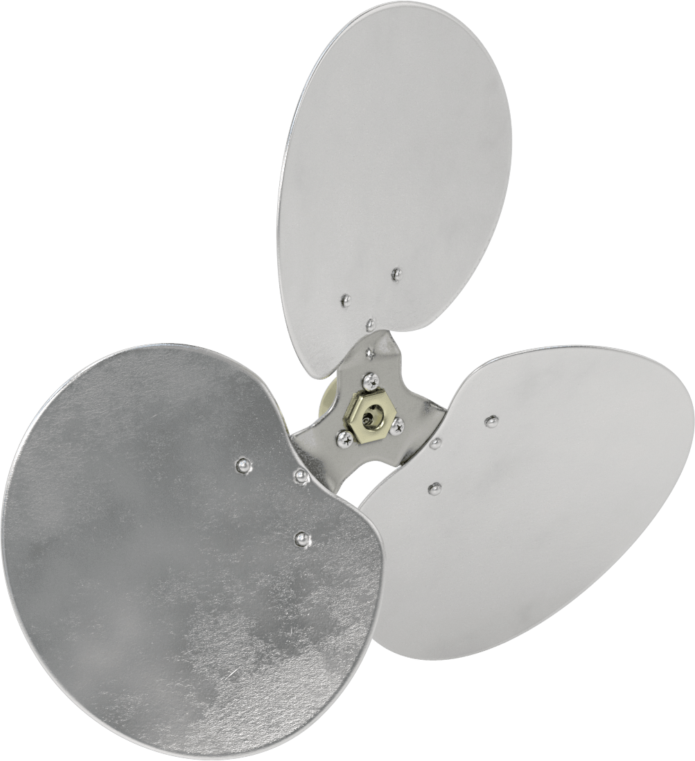Alüminyum Fan Kanadı, 1/2" Çaplı Yuvarlak Mil için, 16" Bıçak Çapı, 3 Bıçak
