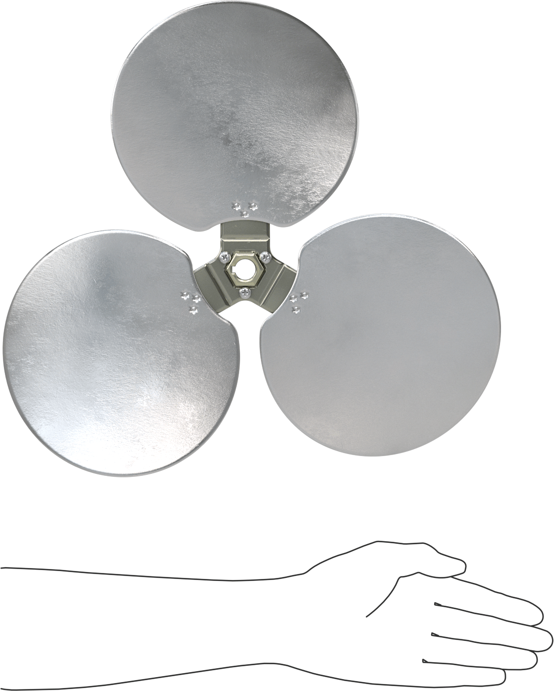 Alüminyum Fan Kanadı, 5/8" Çaplı Yivli Mil için, 16" Bıçak Çapı, 3 Bıçak