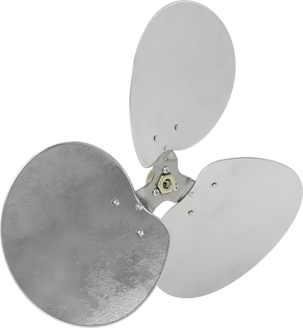 Alüminyum Fan Kanadı, 1/2" Çaplı Şaft için, 18 inç Bıçak Çapı, 3 Bıçak, 23 Derece